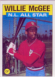 1986 Topps Baseball Cards      707     Willie McGee AS